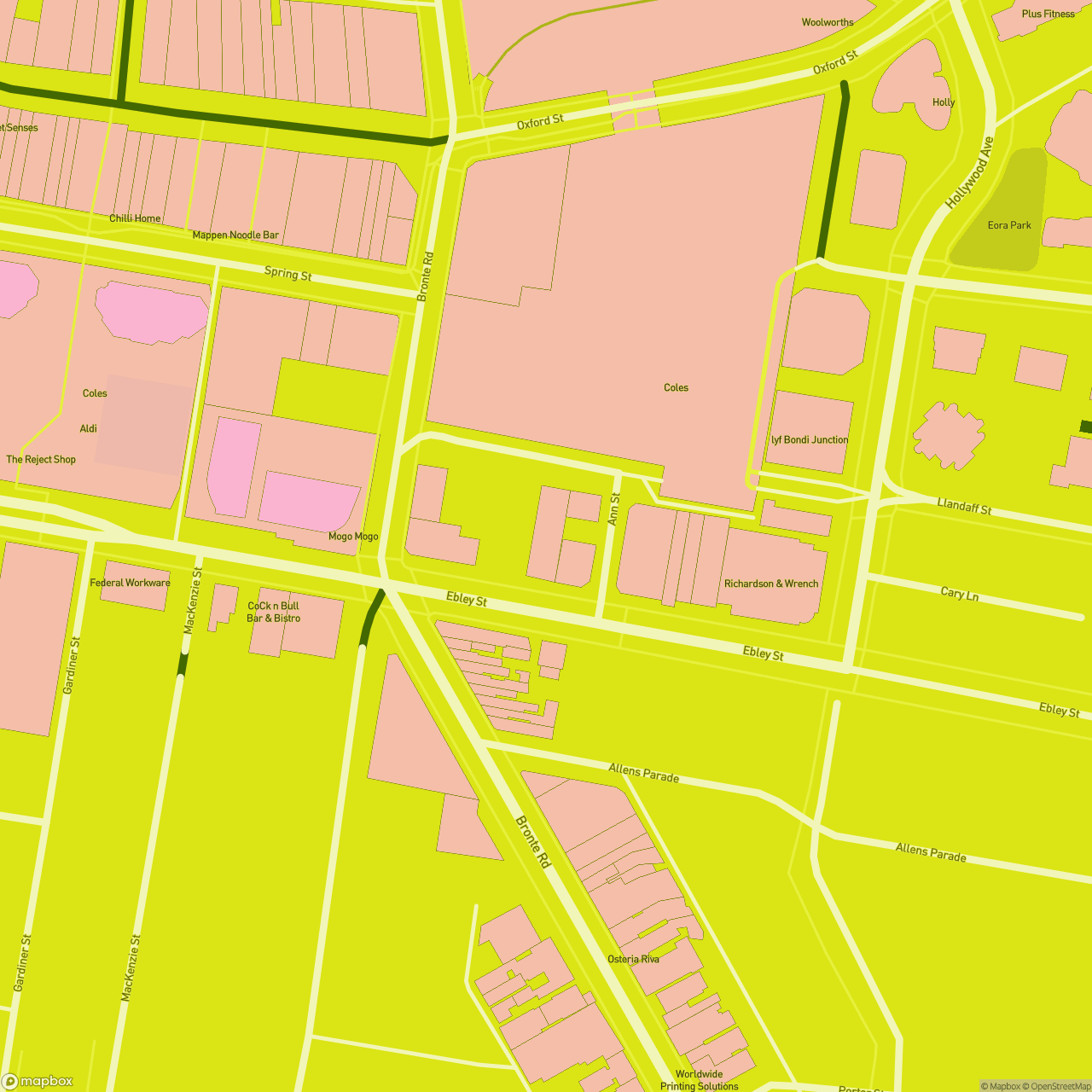Map of Bondi Junction