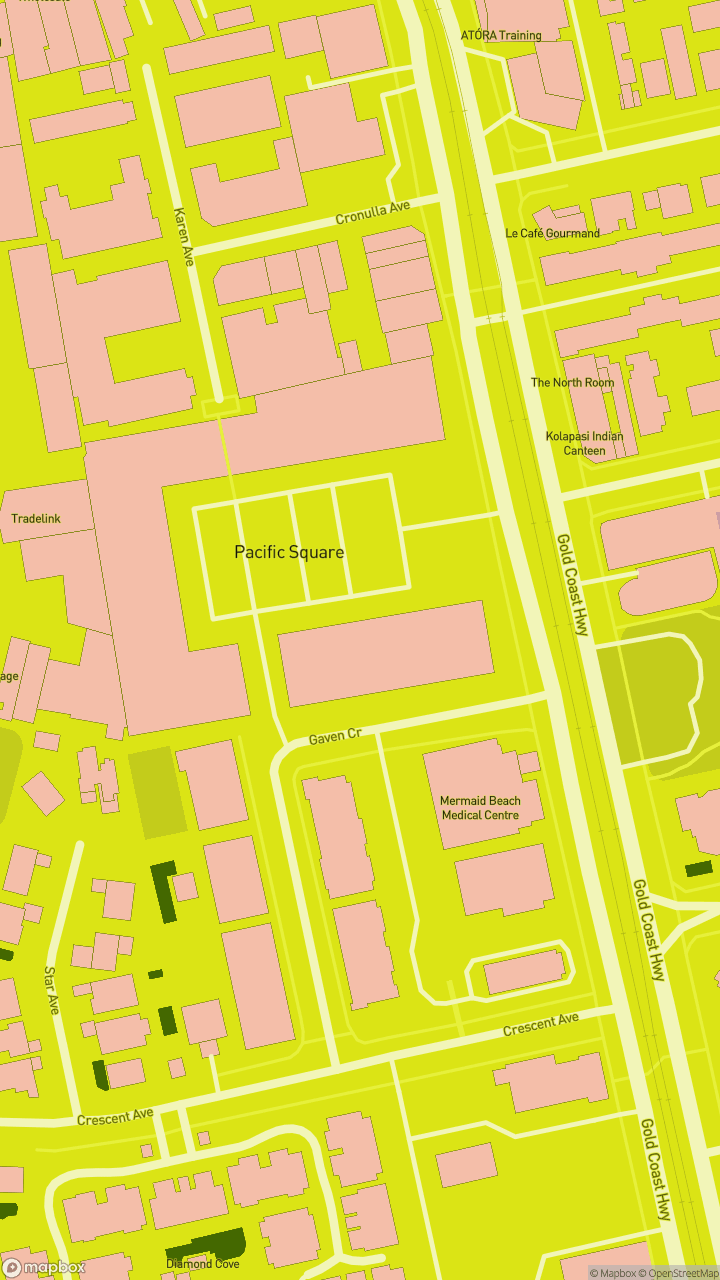 Map of Mermaid Beach